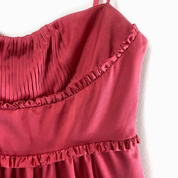 Y2K BCBGMAXAZRIA 2000s Style Dark Watermelon strapless Dress - Picture 5 of 9